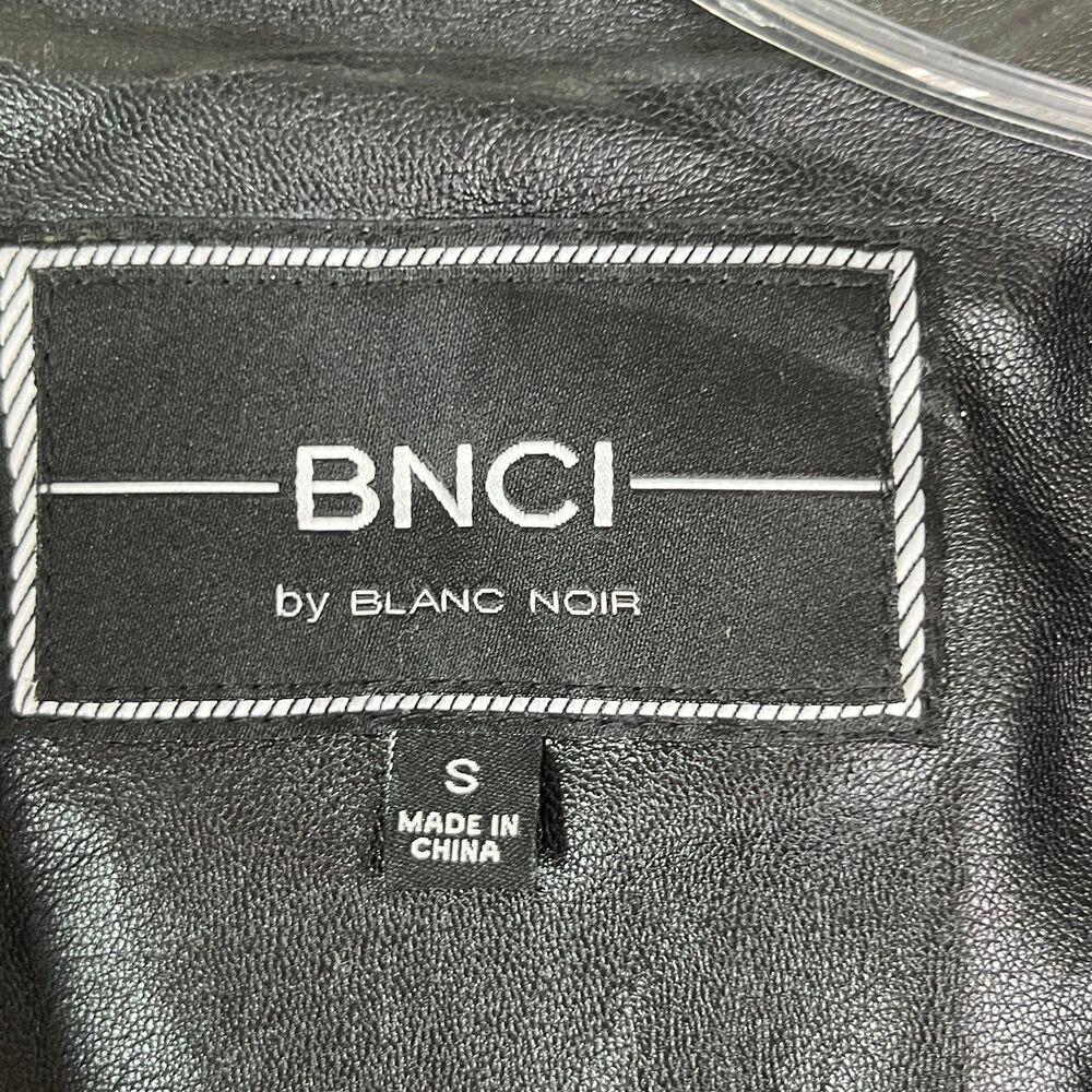 NWT Blanc Noir Women’s Long Sleeve Knitted Leather Jacket Size Small #650 - Picture 12 of 17